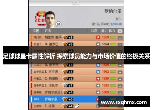 足球球星卡属性解析 探索球员能力与市场价值的终极关系